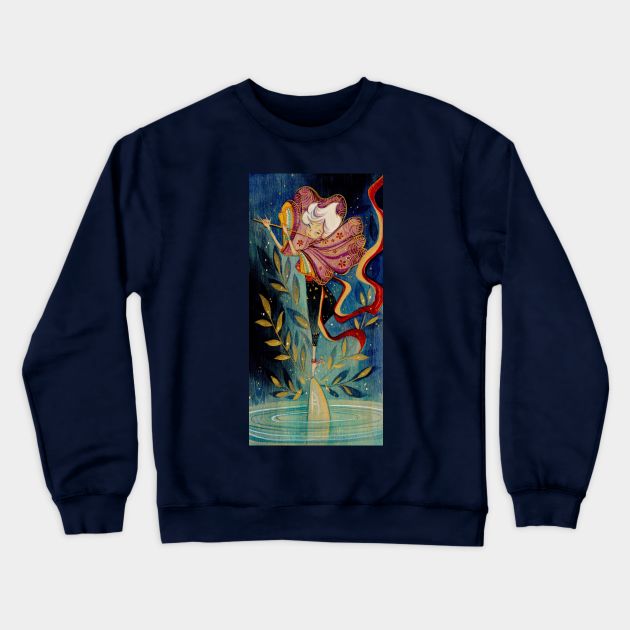 Wake the Moon Crewneck Sweatshirt by Alina Chau